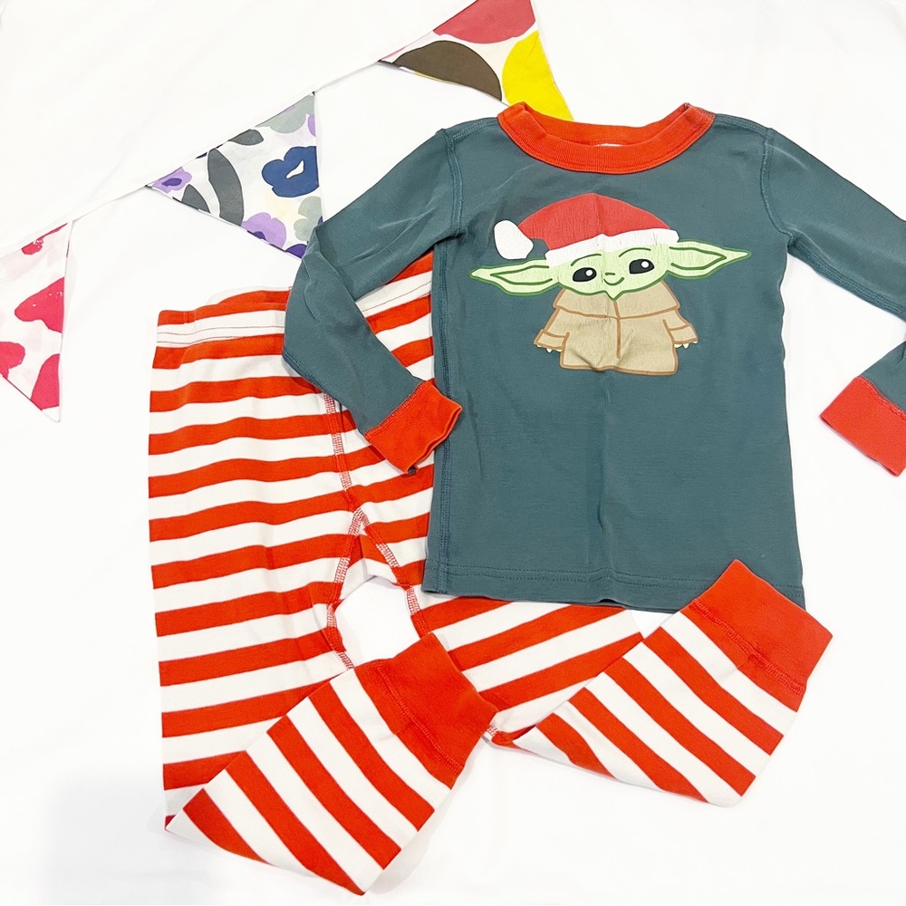 Hanna Andersson Christmas Star Wars The Child Long John Pajamas Size 4